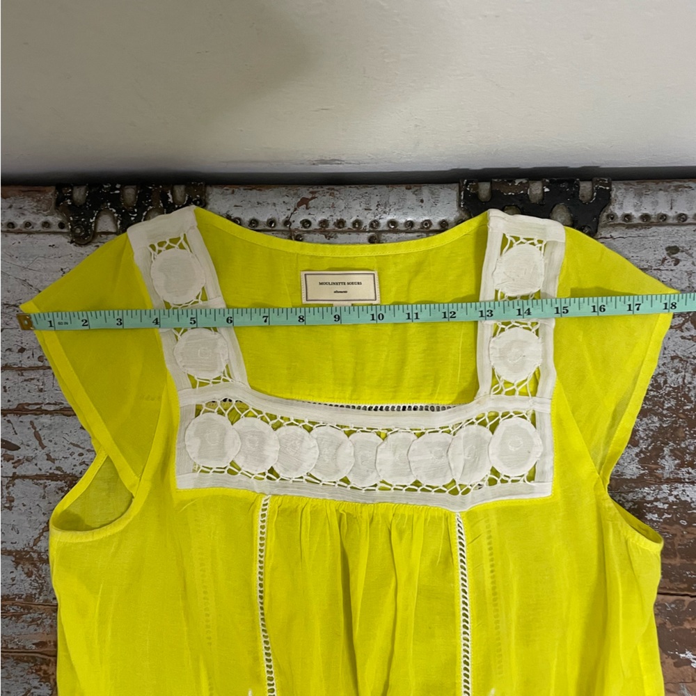 Moulinette Soeurs Yellow And White Blouse - Picture 6 of 8